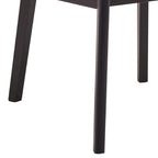 Chaise de salle à manger de 56 cm, design ergonomique, revêtement en tissu marron, intérieur noir