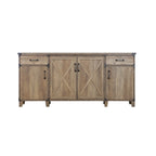 Bahut classeur rustique en chêne quatre portes Oxford - 64,7 l x 15,8 P x 29,7 H
