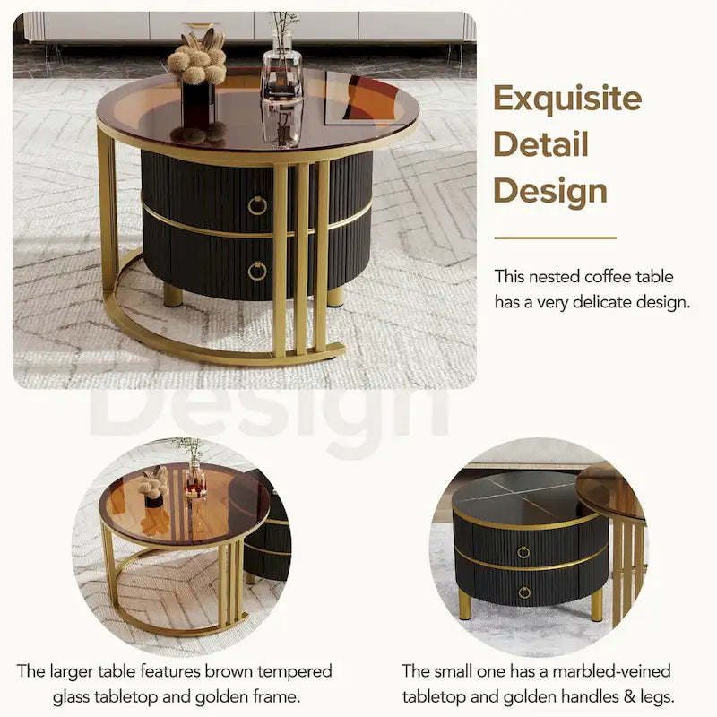 Table basse ronde empilable