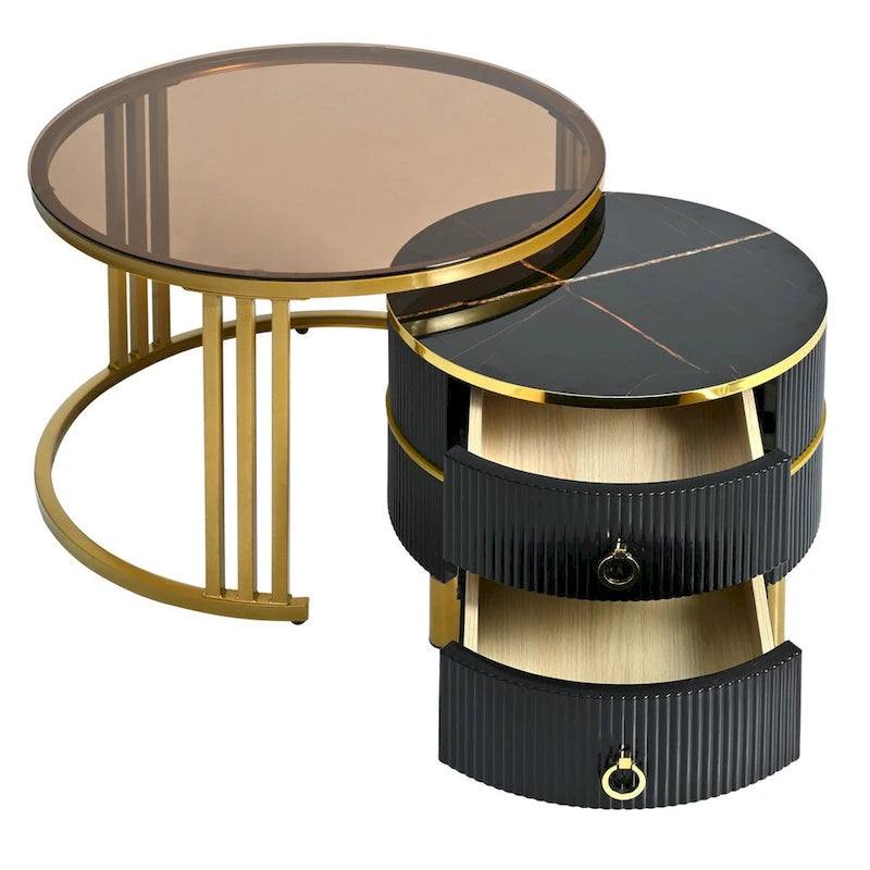 Table basse ronde empilable