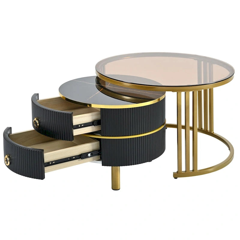 Table basse ronde empilable