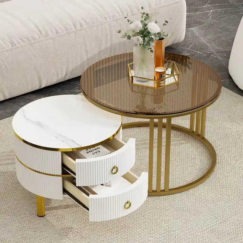Table basse ronde empilable