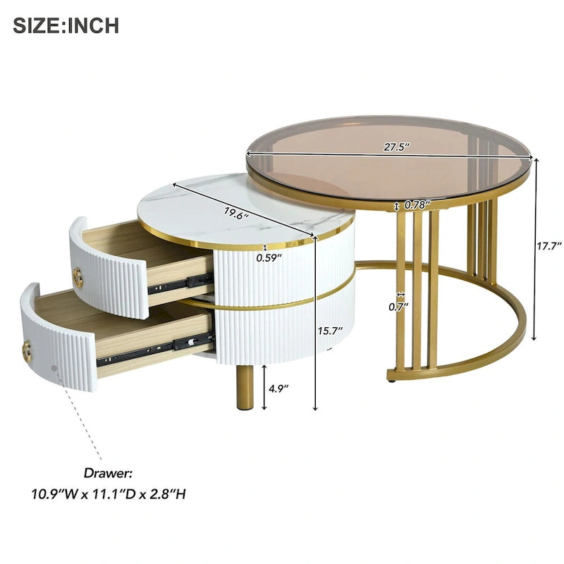 Table basse ronde empilable