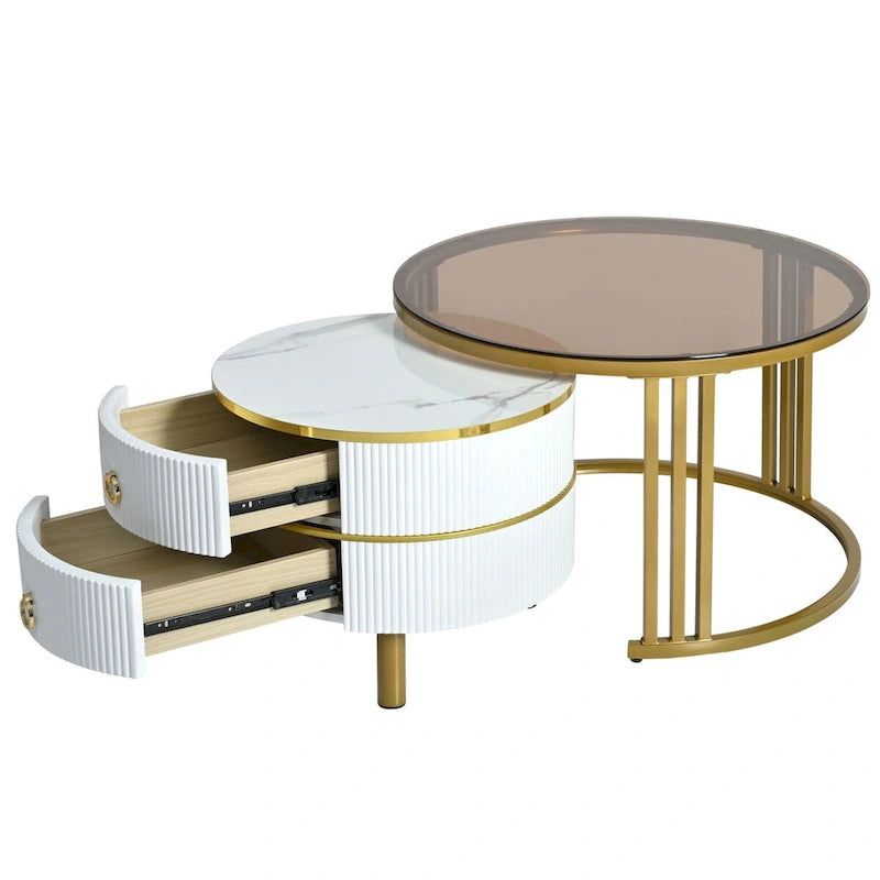Table basse ronde empilable