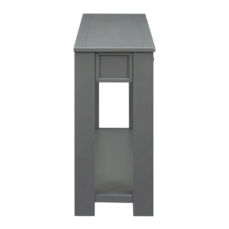 Table d'entrée avec tiroirs de rangement et étagère inférieure