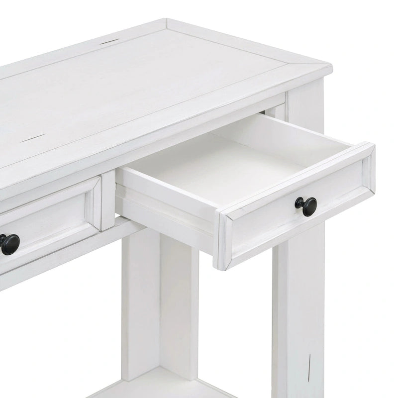 Table d'entrée avec tiroirs de rangement et étagère inférieure