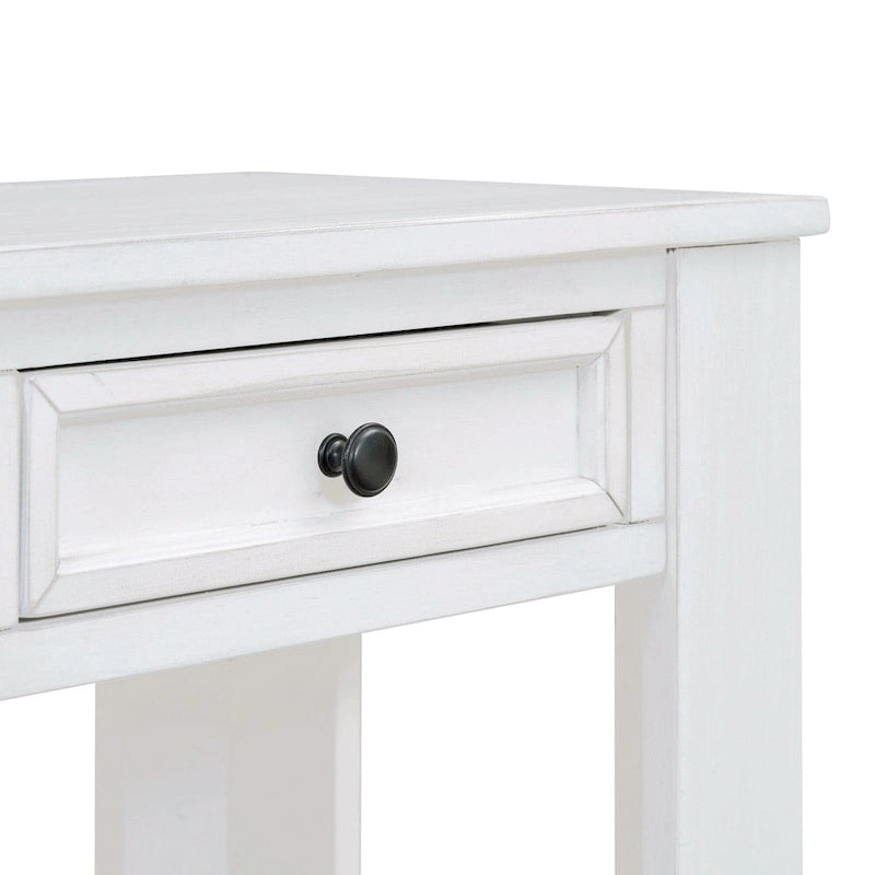 Table d'entrée avec tiroirs de rangement et étagère inférieure