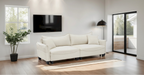 Corduroy Fabric Sofa with 2 Pillows and Legs